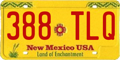 NM license plate 388TLQ