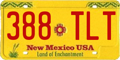 NM license plate 388TLT