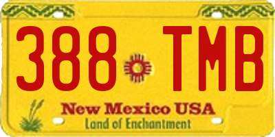 NM license plate 388TMB