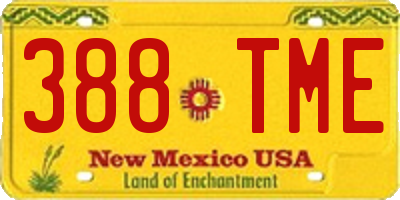 NM license plate 388TME