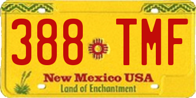NM license plate 388TMF