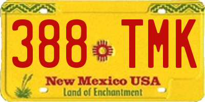 NM license plate 388TMK