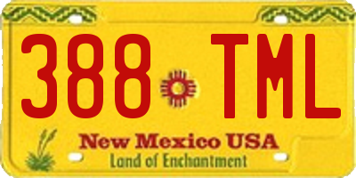 NM license plate 388TML