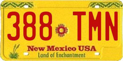 NM license plate 388TMN