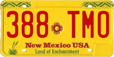 NM license plate 388TMO