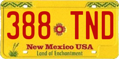 NM license plate 388TND