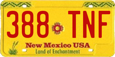 NM license plate 388TNF