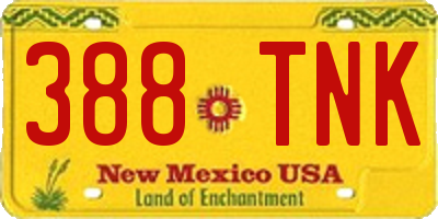 NM license plate 388TNK