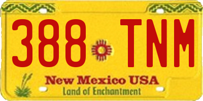 NM license plate 388TNM