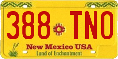 NM license plate 388TNO
