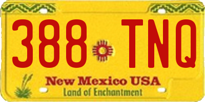 NM license plate 388TNQ