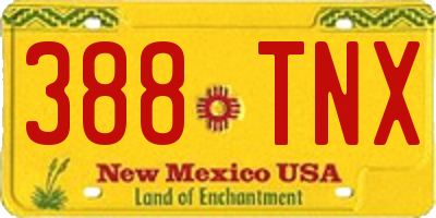 NM license plate 388TNX