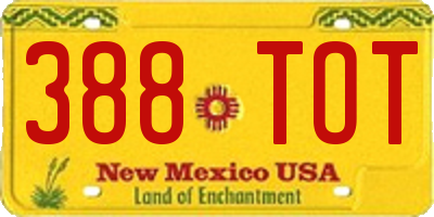 NM license plate 388TOT