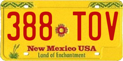 NM license plate 388TOV