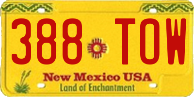NM license plate 388TOW