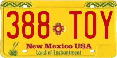 NM license plate 388TOY