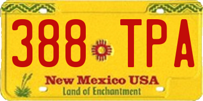 NM license plate 388TPA
