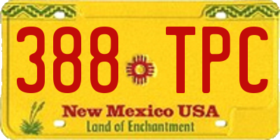 NM license plate 388TPC
