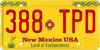 NM license plate 388TPD