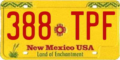 NM license plate 388TPF