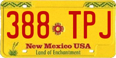 NM license plate 388TPJ