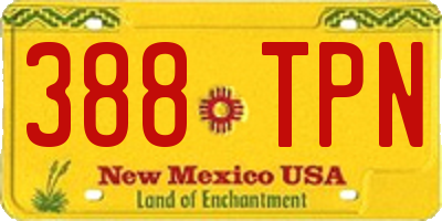 NM license plate 388TPN