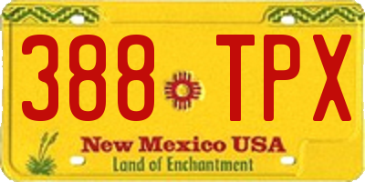 NM license plate 388TPX