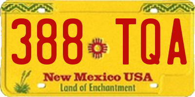 NM license plate 388TQA