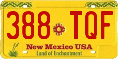 NM license plate 388TQF