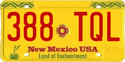NM license plate 388TQL