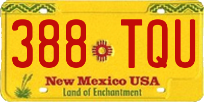 NM license plate 388TQU