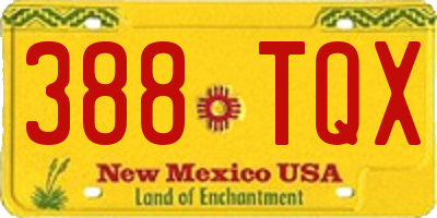 NM license plate 388TQX