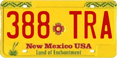 NM license plate 388TRA