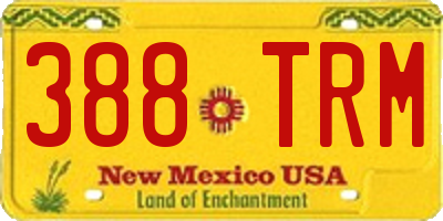 NM license plate 388TRM