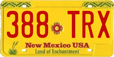 NM license plate 388TRX