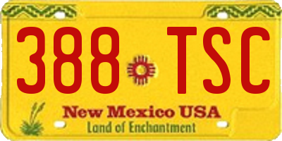 NM license plate 388TSC