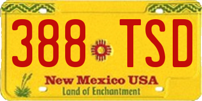 NM license plate 388TSD
