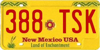 NM license plate 388TSK