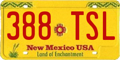 NM license plate 388TSL