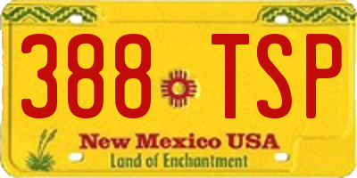 NM license plate 388TSP