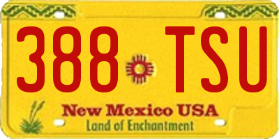 NM license plate 388TSU