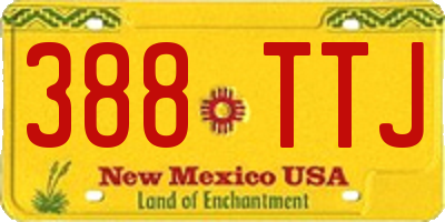 NM license plate 388TTJ