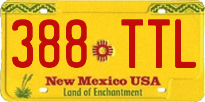 NM license plate 388TTL
