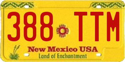 NM license plate 388TTM