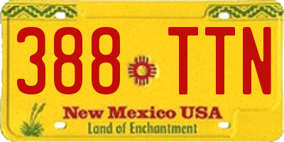 NM license plate 388TTN