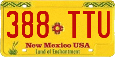 NM license plate 388TTU