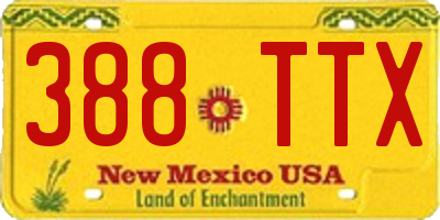 NM license plate 388TTX