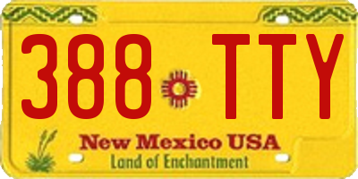 NM license plate 388TTY