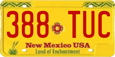 NM license plate 388TUC