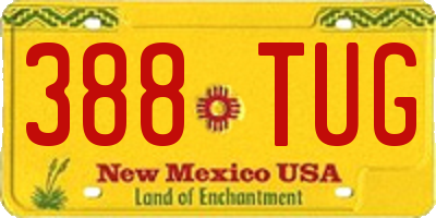 NM license plate 388TUG